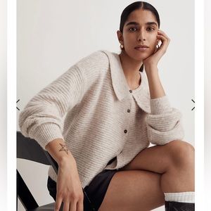 Madewell Pointelle collar cardigan XS